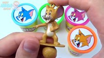 Tom and Jerry Toys Surprise Play Doh Cups Clay Rainbow Learn Colours in English for Kids