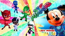 Mickey Mouse Clubhouse Mickey Minnie Pluto Turns to PJ Masks Gekko Catboy Owlette Coloring Pages