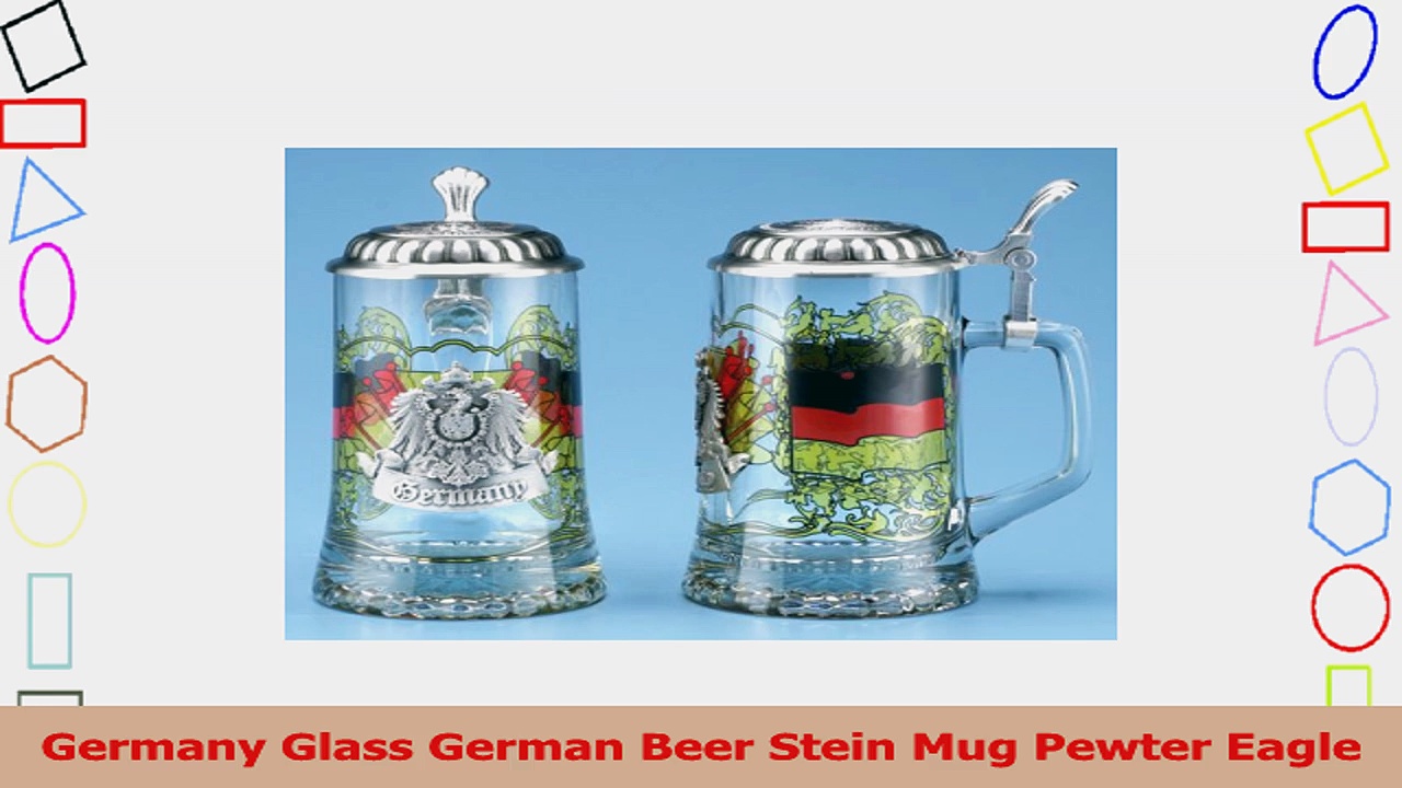 Germany Glass German Beer Stein Mug Pewter Eagle 8ac29461