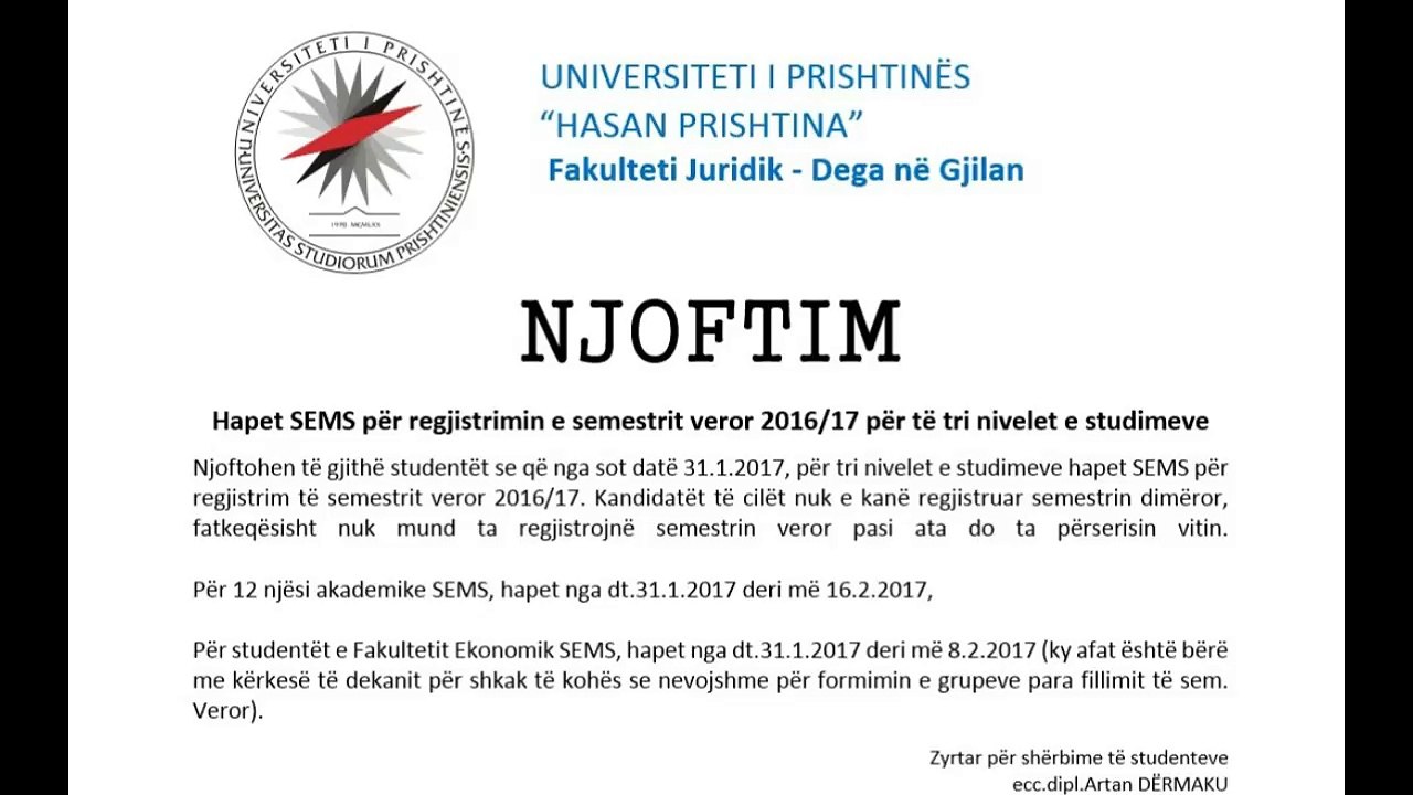 Njoftim- Pagesa e semestrit veror 2017