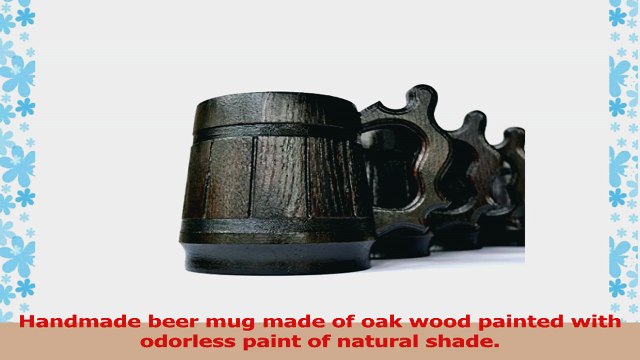 Handmade Beer Mug Oak Wood Stainless Steel Cup Carved Natural EcoFriendly OldFashioned d853385d