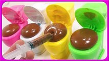 How to Make Slime Pudding Toliet Playdoh Toys with Poop Color[Sunny D]