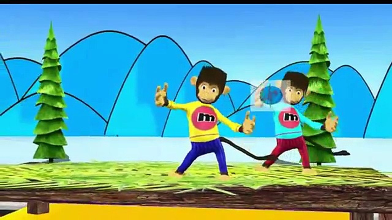 Five Little Monkeys Jumping on The Bed | Popular Super Power Monkeys Animation Rhymes