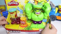 Play Doh Can Heads Smashdown Hulk Iron Man Marvel Heroes Avengers Superheroes Toy Videos