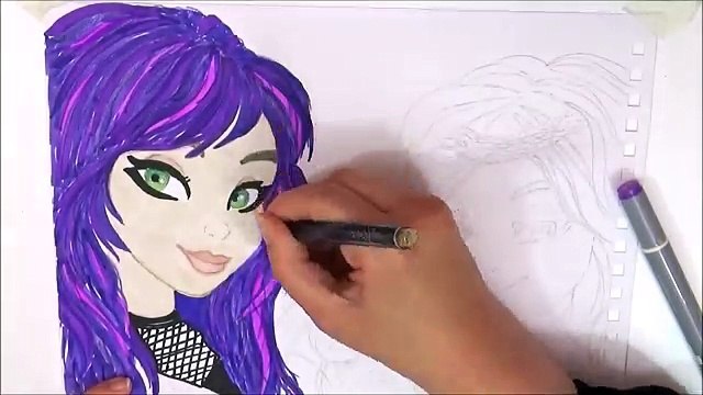 Disney Descendants Mal & Evie Speed-Color! Descendants Movie Game App Coloring Draw #GenieinaBottle