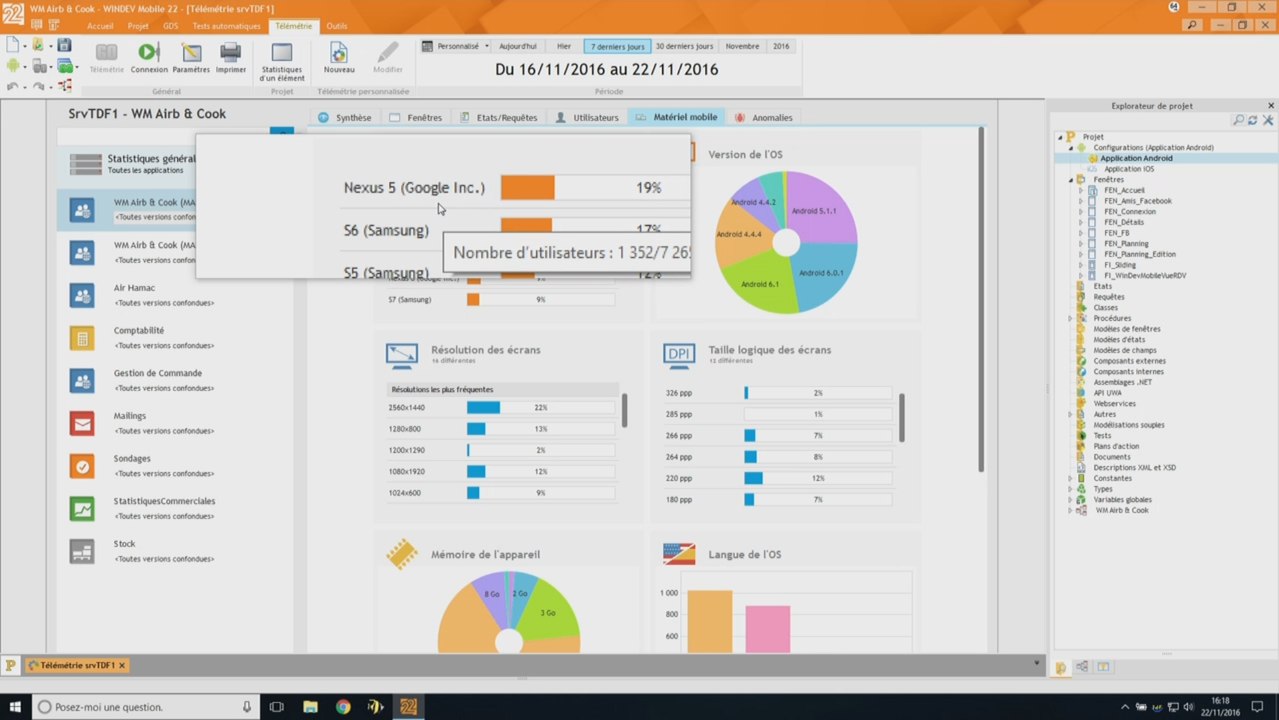 La télémétrie dans vos applications mobile avec WINDEV Mobile 22