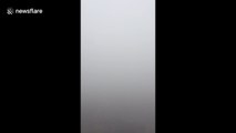 Extremely heavy fog in Milwaukee, Wisconsin