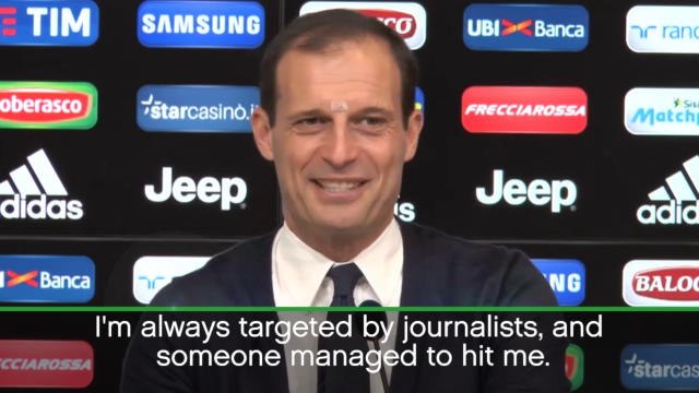 Allegri jokingly blames media for facial injury