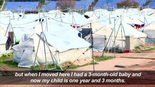 Frustrated migrants living in Athens' disused Olympic venues