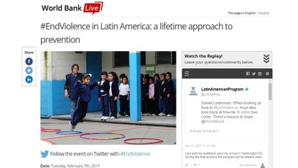 BM urge a reforzar la prevención ante la alta criminalidad en América Latina