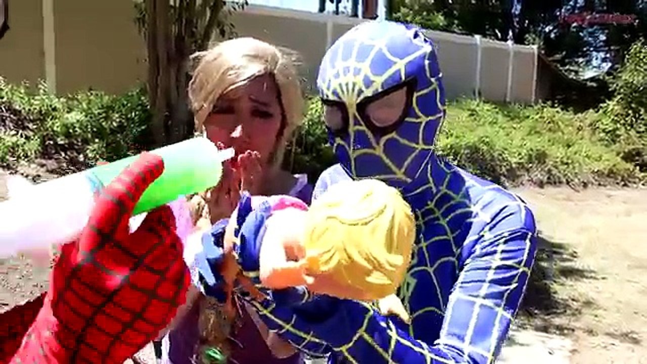 Princess Rapunzels Baby vs Syringe! w/ Blue Spiderman, Joker & Doctor Spider-Man in Real Life