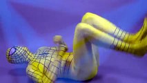 Blue Spiderman vs Yellow Spiderman Dance Battle! Lets Dance with Superheroes in Real Life!