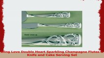 Wedding Bling Love Double Heart Sparkling Champagne Toasting Wedding Party Flutes Set of 2 a7271a55