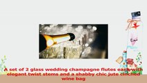 Smart Tart Mr  Mrs Silver Glass Wedding Champagne Toasting Flutes  Hitched Jute Wine 611d44e2