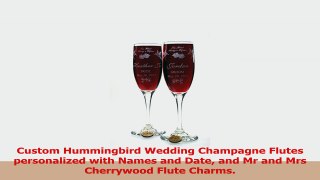 Custom Hummingbird Wedding Champagne Flutes personalized with Names and Date and Mr and fa430d44