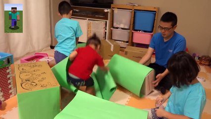 マインクラフトごっこ 巨大クリーパー登場！ Kids Play Real Life Minecraft-N2P20gH2MJc