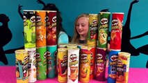 Real Princess ELLA VS Her Cousin in Worlds Biggest Pringles Challenge 21 flavors GROSS & Delicious