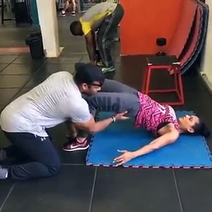 Gym trainer touching private part of girls video goes viral.