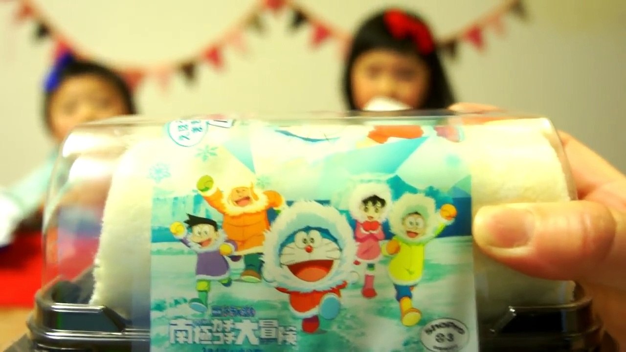 W鬼さんで節分★ ドラえもん南極カチコチ大冒険恵方巻きロールをたべたよ♥ふたりはなかよし♪-elVm4c4RVUI