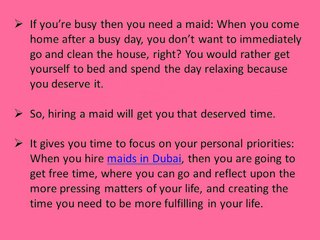 10 reasons to hire a maid