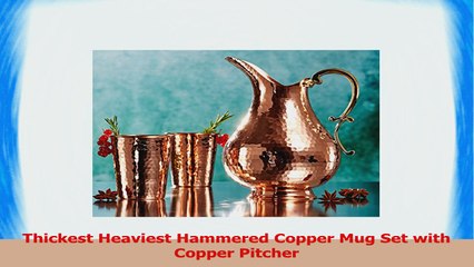 CopperBull Thickest Heaviest Hammered 1 mm Copper Tumbler Cup Mug Set with Pitcher for 946b6039