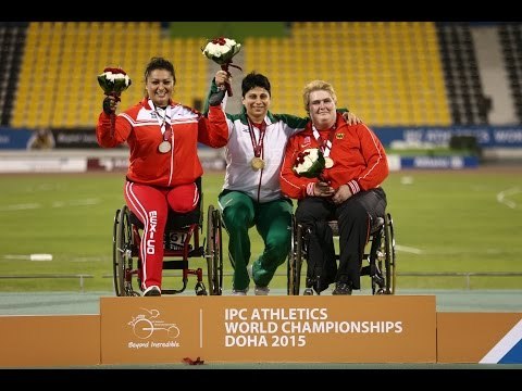 Women's shot put F57 | Victory Ceremony | 2015 IPC Athletics World Championships Doha