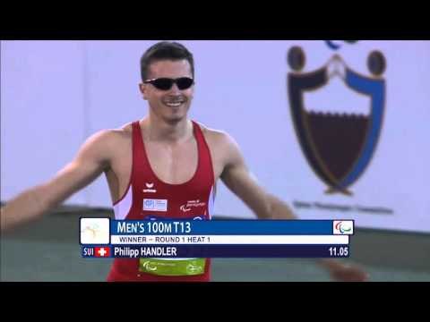 Men's 100m T13 | heat 1 | 2015 IPC Athletics World Championships Doha