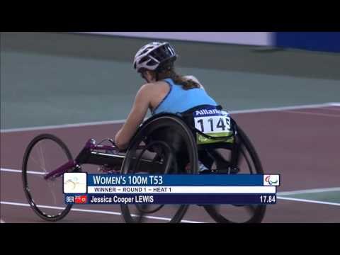 Women's 100m T53 | heat 1 | 2015 IPC Athletics World Championships Doha