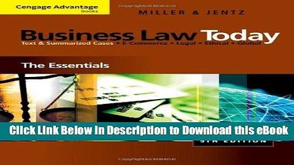 DOWNLOAD Cengage Advantage Books: Business Law Today: The Essentials Mobi