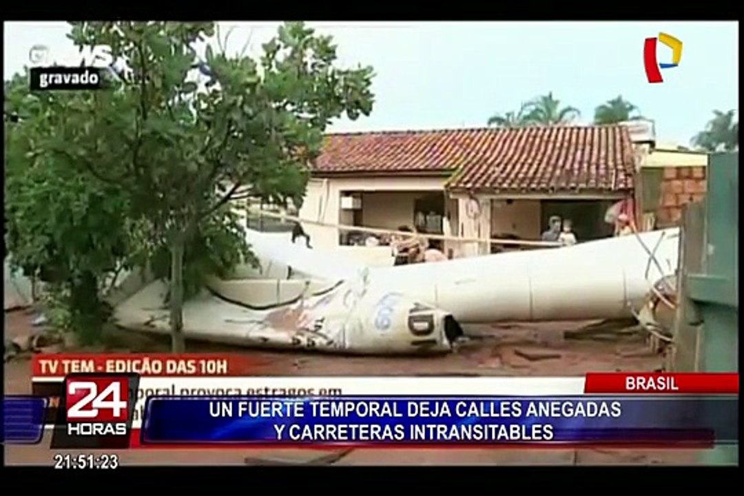 Brasil: fuerte temporal deja calles anegadas y carreteras intransitables