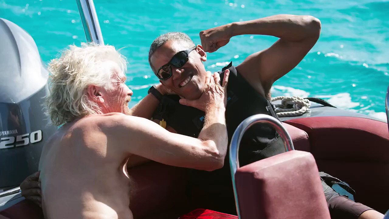 Barack Obama s'initie au kitesurf avec Richard Branson