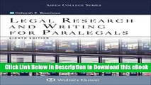 [Read Book] Legal Research and Writing for Paralegals (Aspen College) Mobi