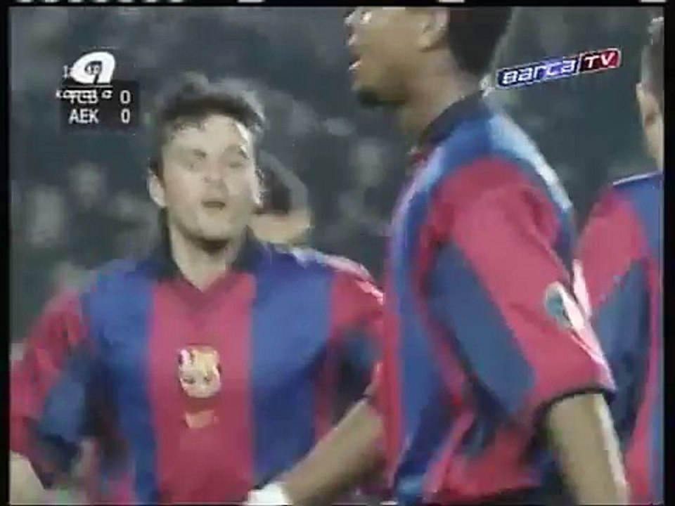 22.02.2001 - 2000-2001 UEFA Cup 4rd Round 2nd Leg Barcelona 5-0 AEK