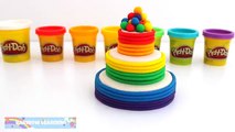 Play-Doh How to Make a Rainbow Tier Cake * Creative DIY for Kids * RainbowLearning