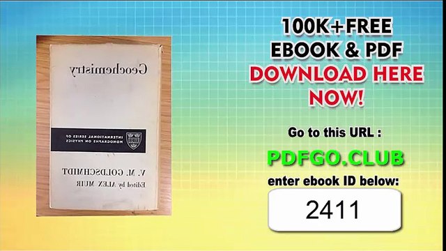 Geochemistry (The International series of monographs on physics)