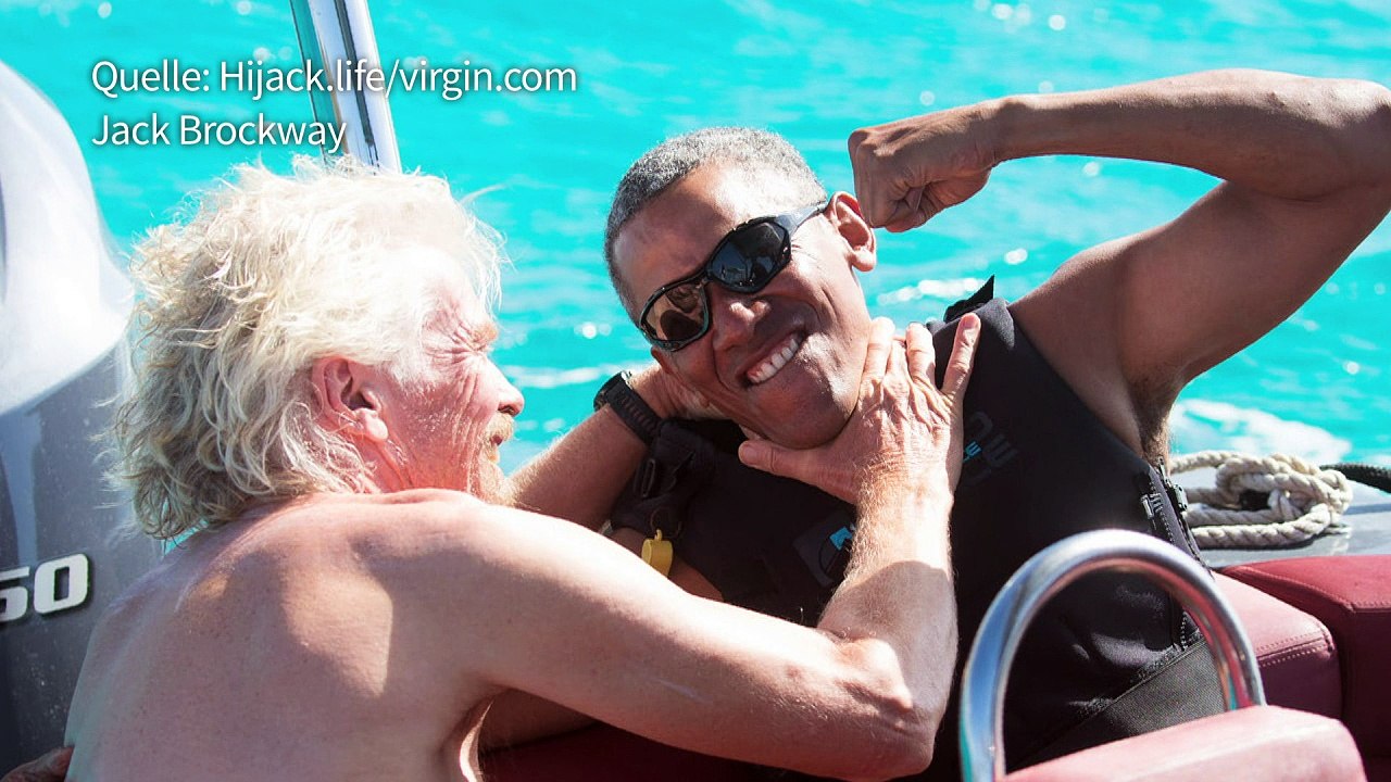 Obama und Branson liefern sich Kite-Challenge