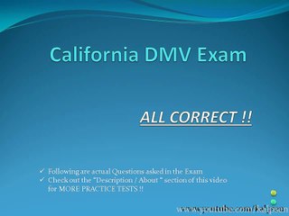 California DMV written tests 2017- (5 different tests) Part-2
