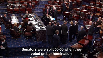 DeVos sworn in as US education secretary after Pence breaks tie