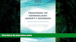 Best PDF  Treatment of generalized anxiety disorder: Therapist guides and patient manual Read Online