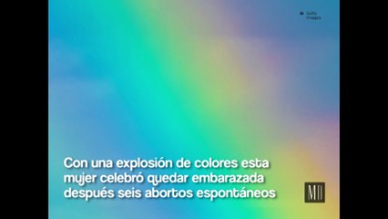 Con un arcoiris celebra quedar embarazada tras perder 6 bebés
