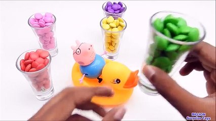 Download Video: Learn Colors! Peppa Pig Mom Candy Bath with Surprise Toys | Kids Chocolate Candy, Duck toy Videos