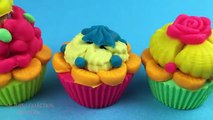 Play Doh Cupcakes Dessert Surprise Toys Minions, Party Animals and Hello Kitty - Play Dough Cupcakes