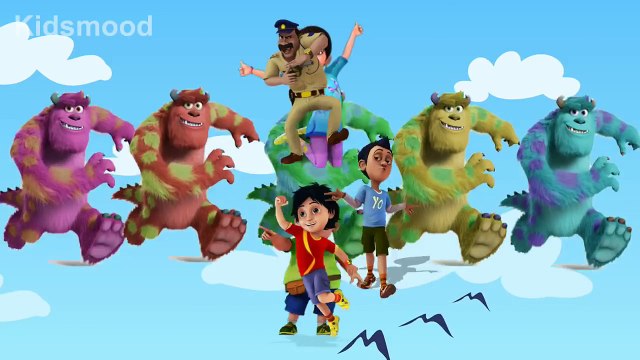 Shiva ANTV Transform Sulley Monster Inc Finger Family Song Learning Colors Nursery Rhyme 3D Children