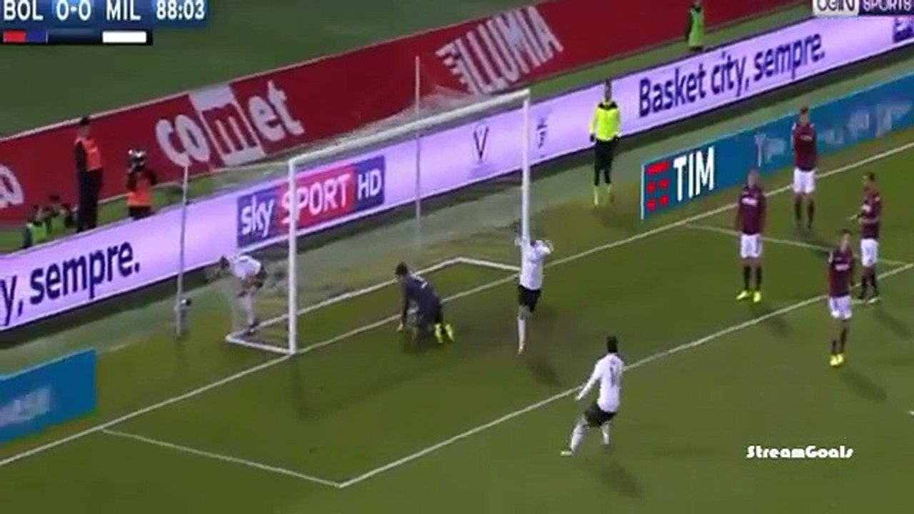 هدف ميلان 1 - 0 بولونيا اليوم الدوري الايطالي 8-2-2017
