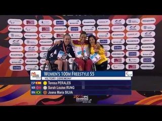 Women's 100m Freestyle S5 | Victory Ceremony | 2015 IPC Swimming World Championships Glasgow