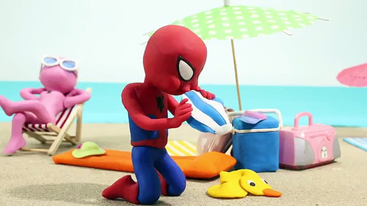 Spiderman Kiss Pink Spidergirl Play Dough Stop Motion Superhero Prank Videos