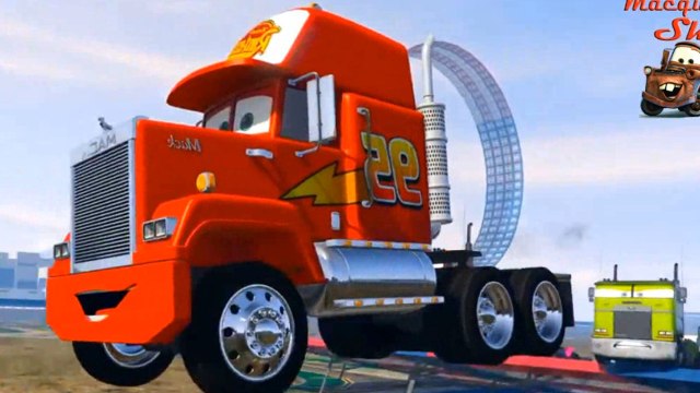 Mack Truck and Race Trucks Color - Cars McQueen Jerry Truck and Friends - Videos for kids