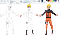 Desenhando Anime no Paint - Naruto Uzumaki - YouTube