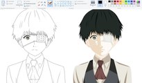 How I Draw using Mouse on Paint  - Ken Kaneki - Tokyo Ghoul