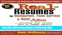 [Popular Books] Real-Resumes for Restaurant, Food Service   Hotel Jobs Full Online